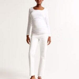 BNWT Abercrombie & Fitch Lightweight Comfort Stretch Maternity Ankle Straight Je
